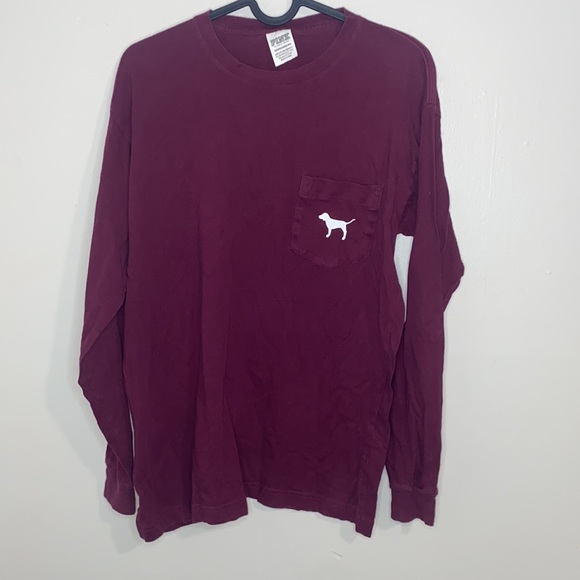 🐚Maroon PINK Victoria Secret long sleeved top! - Picture 2 of 7